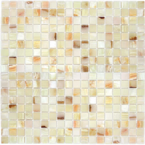 Мозаика из натурального камня Caramelle Mosaic Onice Jade Bianco POL бежевый 30,5x30,5 см