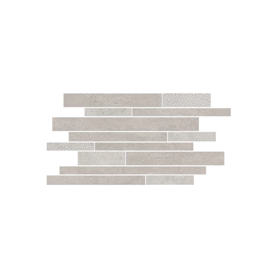 Керамогранит Kerama Marazzi Ламелла Декор мозаичный матовый светло-серый SBM009\SG458320 50,2x25 см