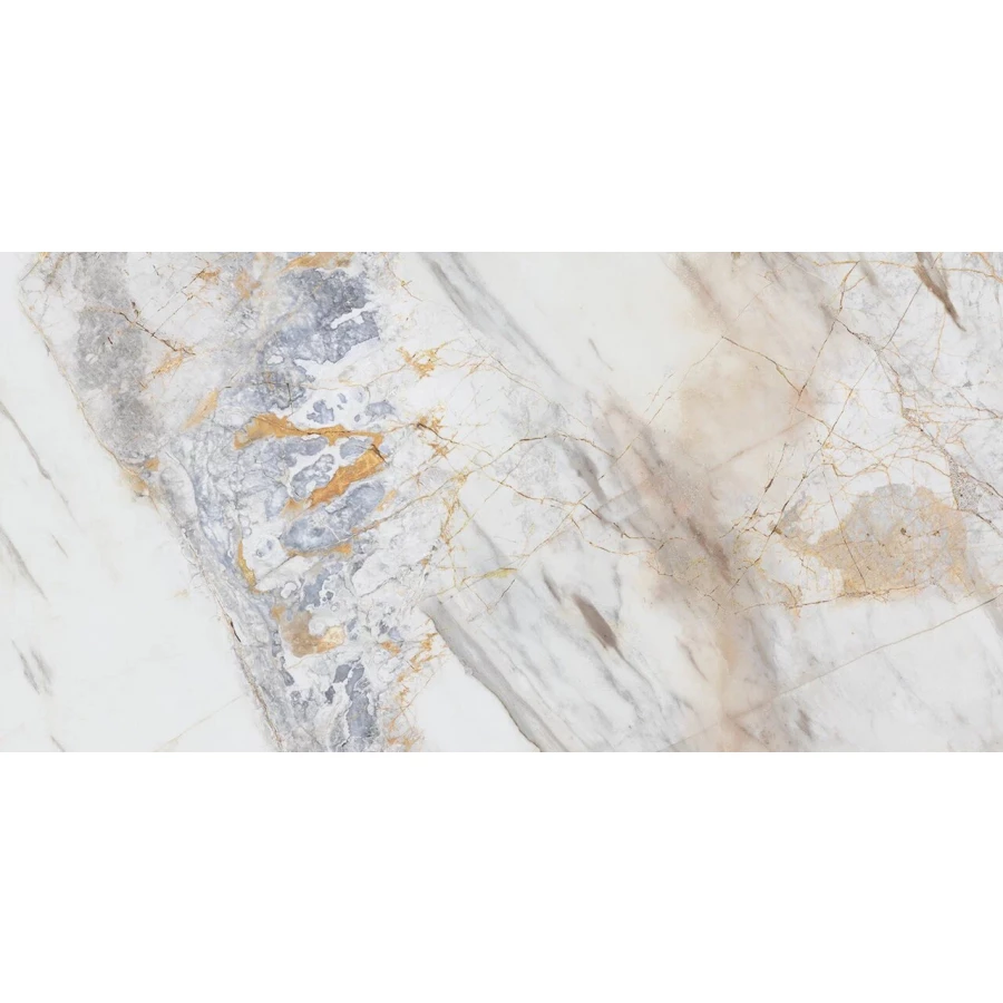 Керамогранит Planet Ceramics UKSL 2598 глянцевый с золотом серый 120х60 см