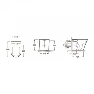 Приставной унитаз со стандартным ободом Jacob Delafon Rodin+ белый DAA102-00