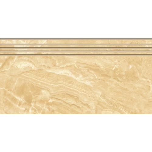 Ступень из керамогранита Kerranova Премиум Марбл / Premium Marble полуглянцевая бежевая K-951/LR/st01 60х29,4 см