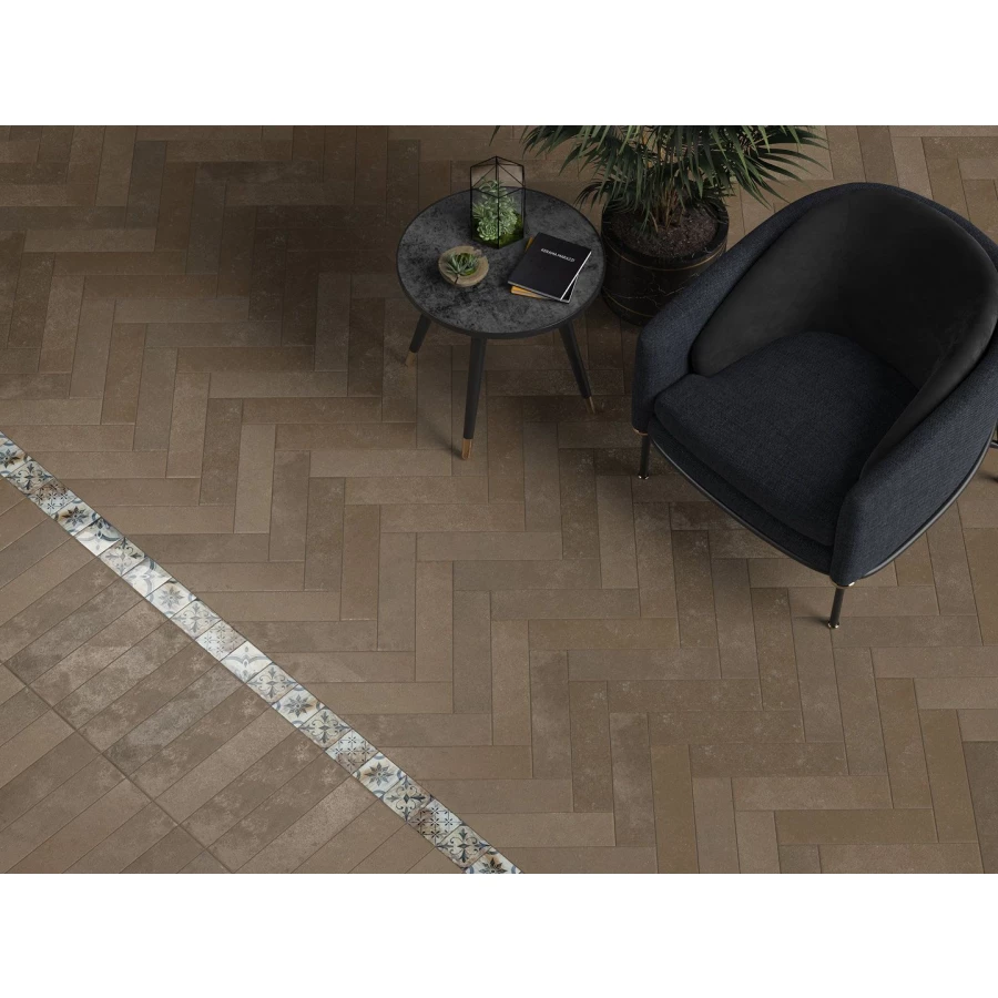 Декор настенный Kerama Marazzi Довиль 7 глянцевый коричневый VT\B232\1146 9,8x9,8 см