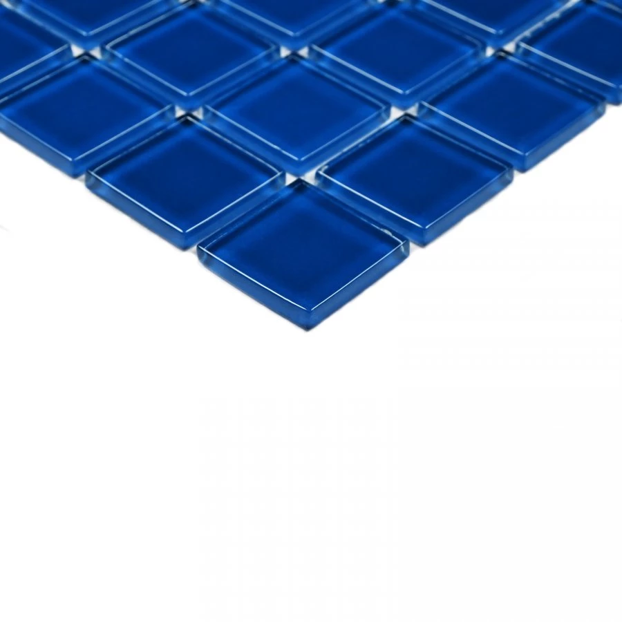 Мозаика Bonaparte Стеклянная мозаика Deep blue 25х25 глянцевая синяя 30х30 см