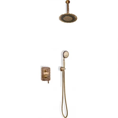 Комплект для душа Bronze de Luxe windsor встраиваемый без излива лейка «двойной цветок» с потолка 10138/1DF