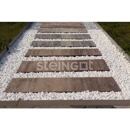 Тротуарная плитка Steingot Ступень 1000х300х140 Графитовый камень / Stein Black серая 26392 100х30 см