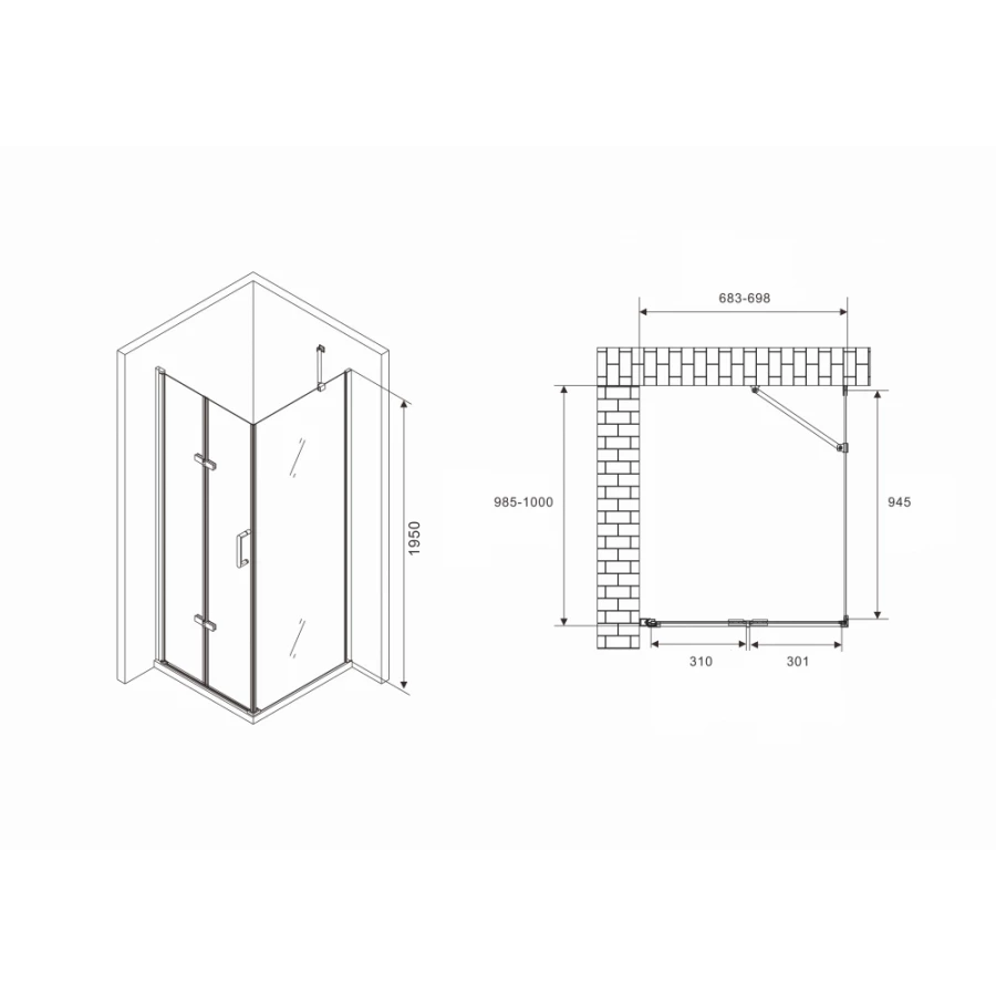 Душевой уголок Abber Zart AG08070P-S101