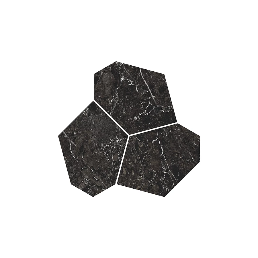 Декор Kerama Marazzi Марсель наборный обрезной матовый чёрный KMD2HID028GR 26,5x25,5 см