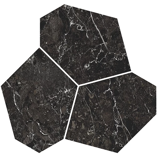 Декор Kerama Marazzi Марсель наборный обрезной матовый чёрный KMD2HID028GR 26,5x25,5 см