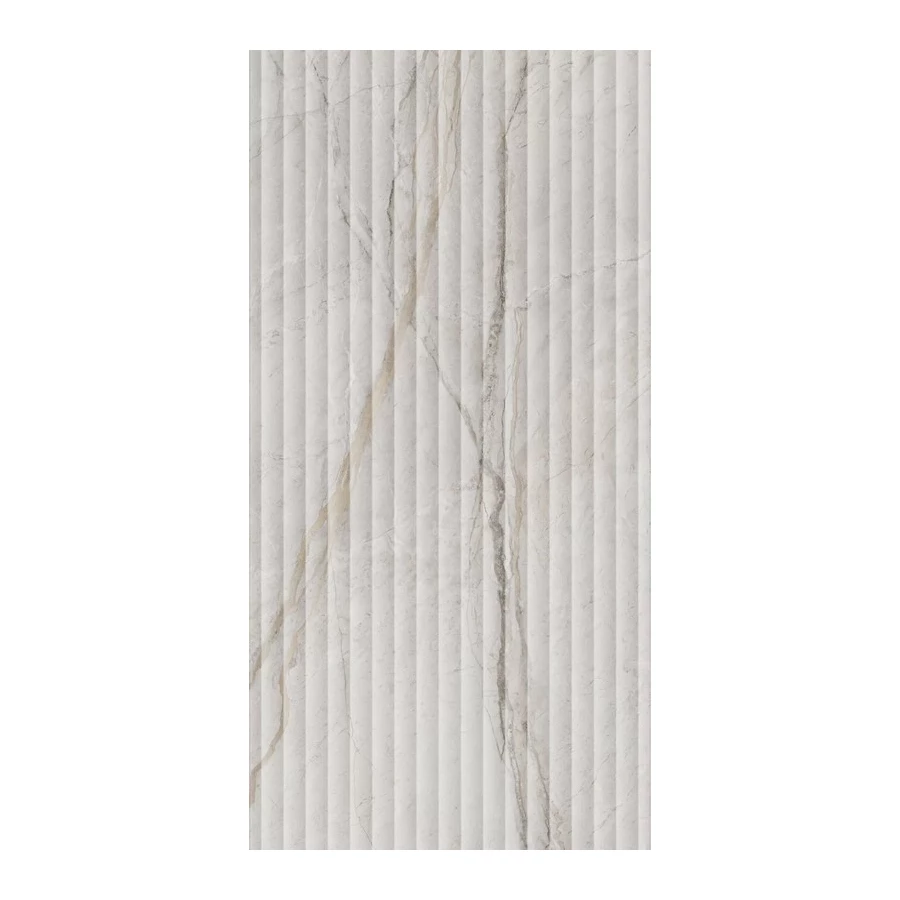 Плитка настенная Kerama Marazzi Ифран структура обрезная глянцевая светло-серая KM6012B0110R 119,5х60 см