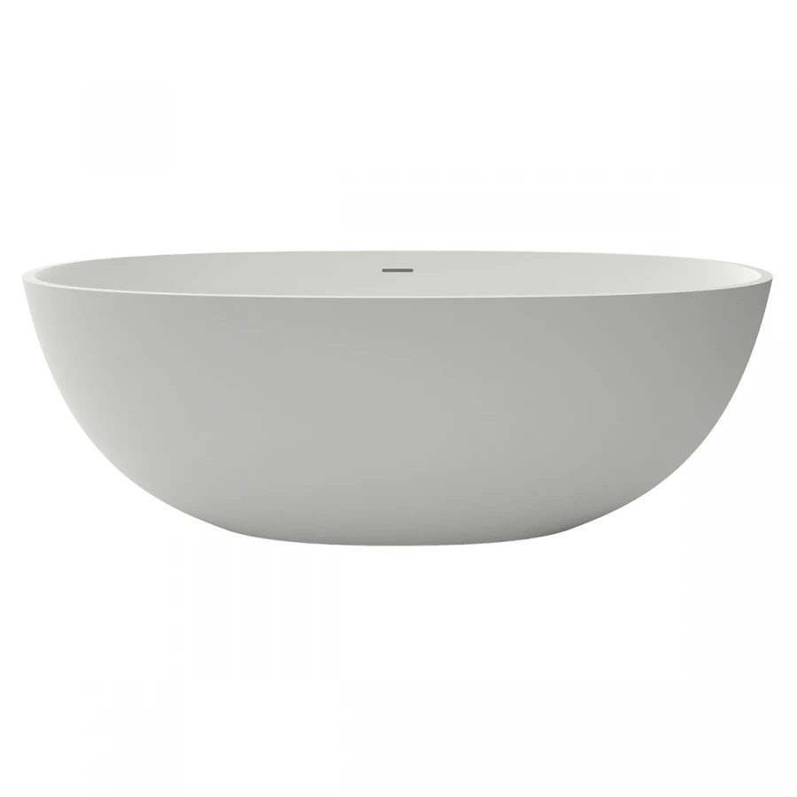 Ванна из искусственного камня Azario Charters свободностоящая белая матовая с белым матовым донным клапаном CHA17079S 170х79х58 см