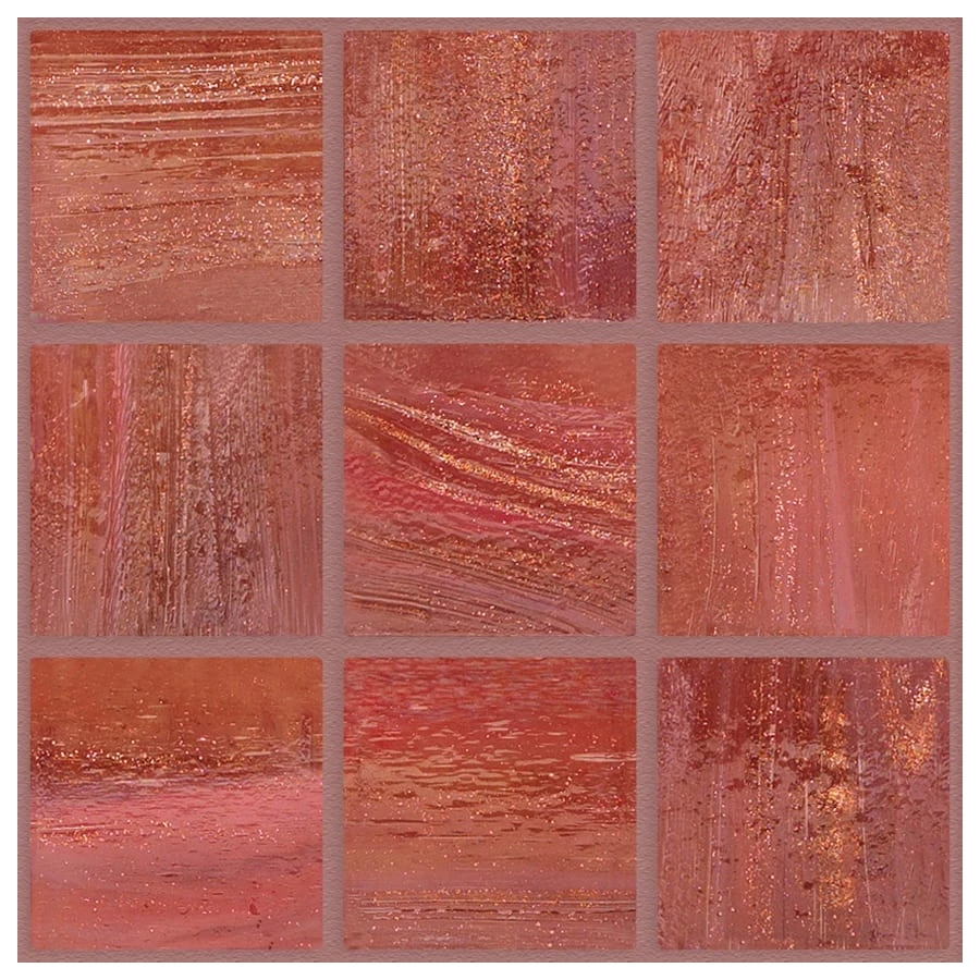 Мозаика стеклянная Trend Brillante Opale 264 с авантюрином 2x2 сетка глянцевая красная Br264-kg 31,6х31,6 см