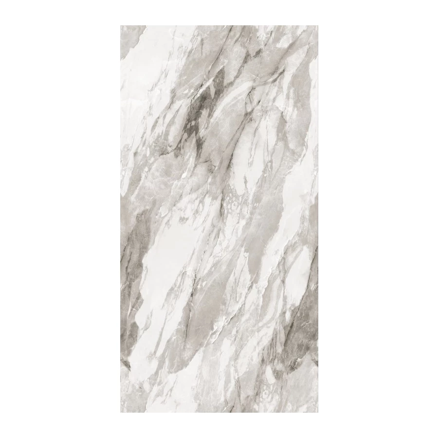 Керамогранит Realistik Bergen Polished Silver Carving глянцевый серый 120х60 см