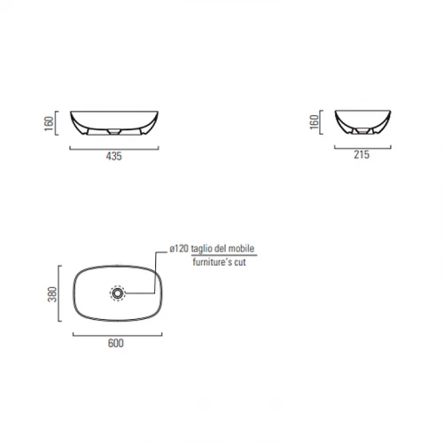 Раковина GSI ceramica Nubes накладная цвет белый 978311 60х38 см