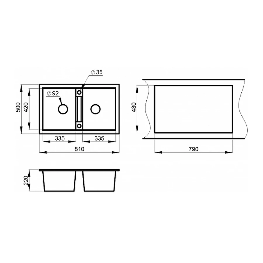 Кухонная мойка Granula 8101 арктик