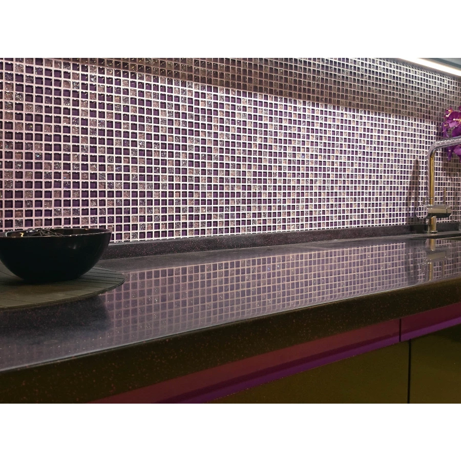 Стеклянная мозаика Caramelle Mosaic Himalaia сиреневый 30,5x30,5 см