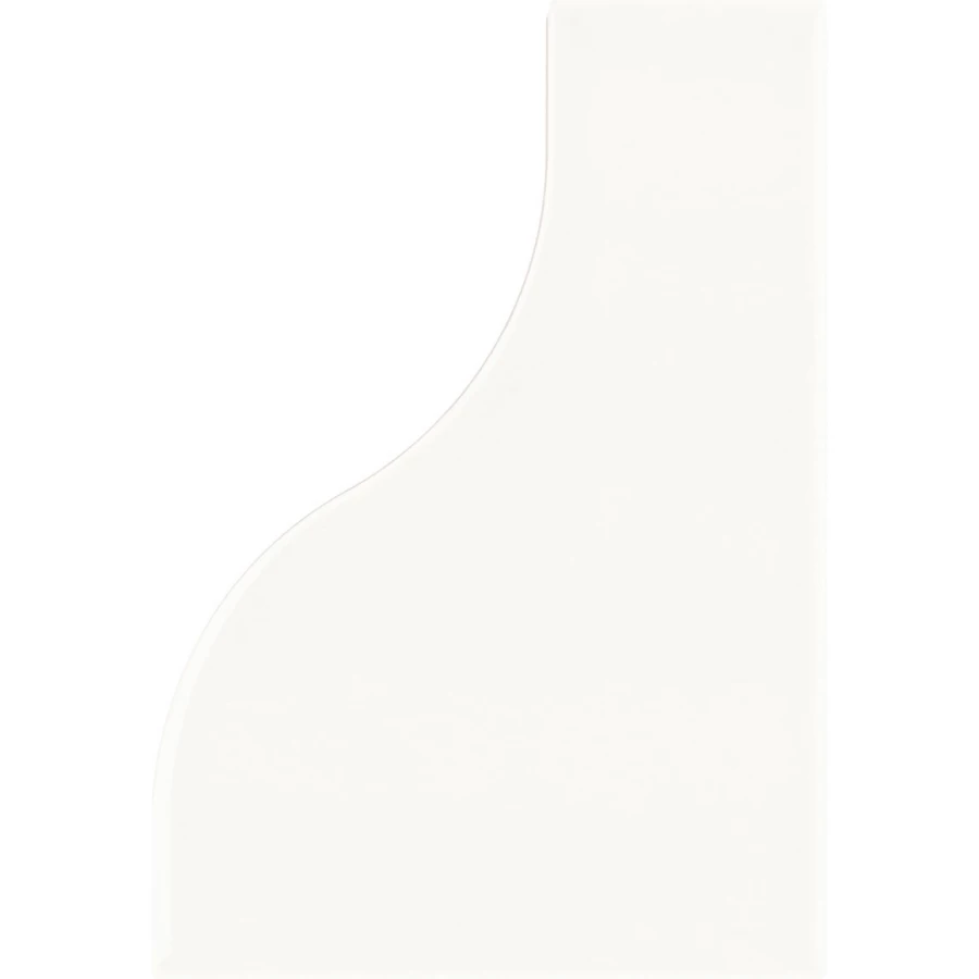 Плитка керамическая Equipe Кёрв Whите Глосс / Curve White Gloss глянцевая белая 28844 12х8,3 см