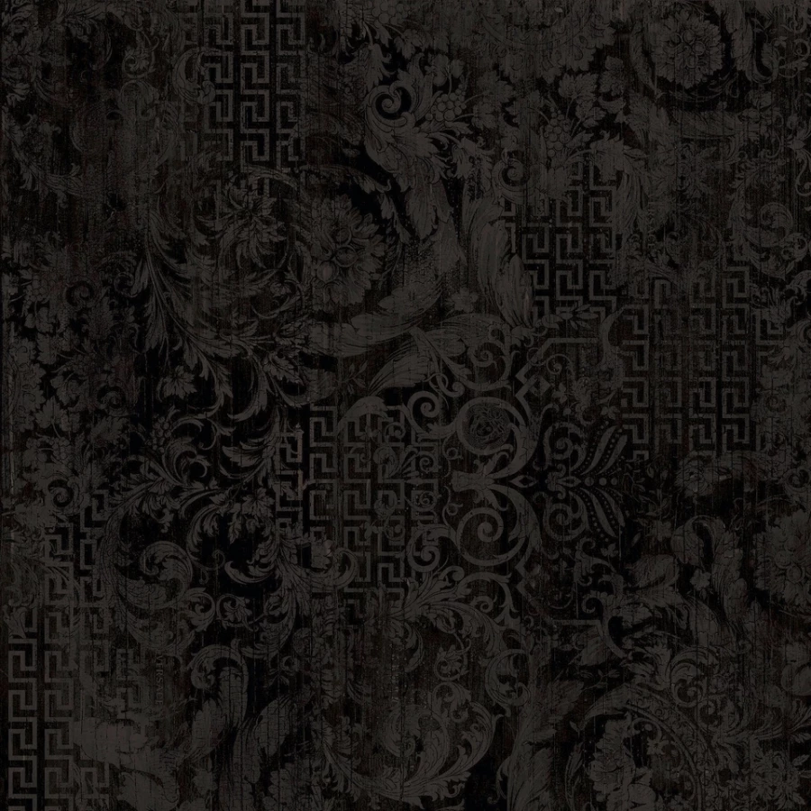 Керамогранит Versace Eterno Carbon Patchwork матовый черный 263030 80x80 см