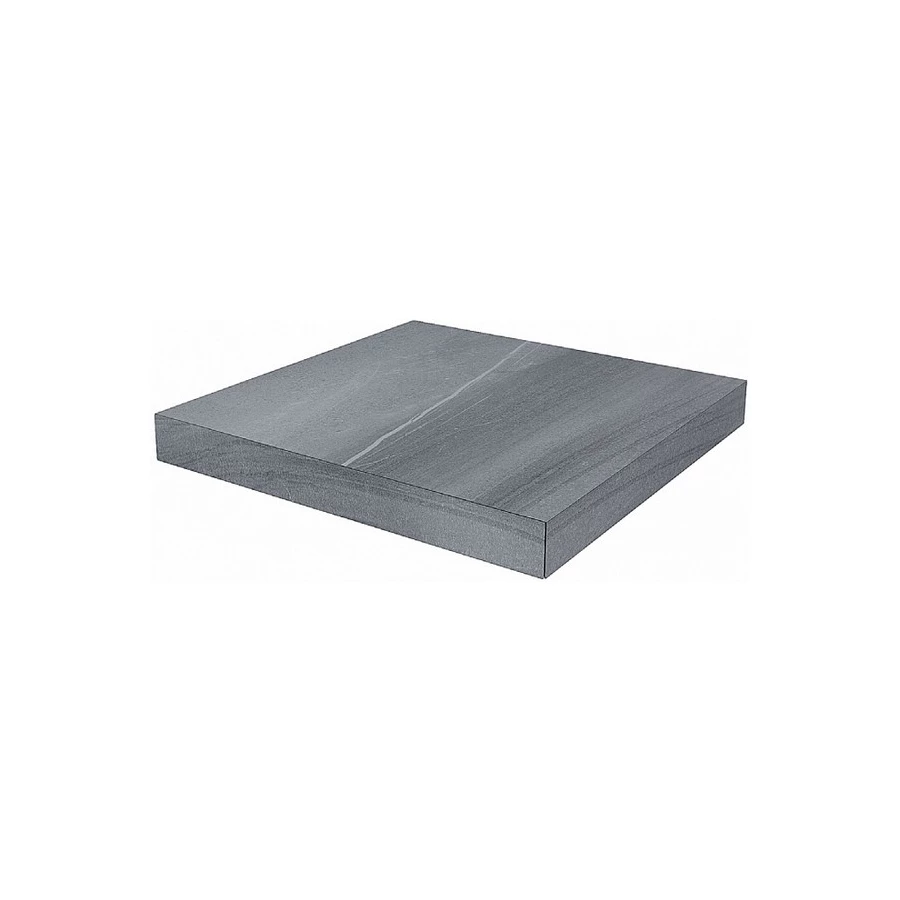 Ступень угловая клееная левая из керамогранита Kerama Marazzi Роверелла матовая серая DL500520R/GCS 33x33 см