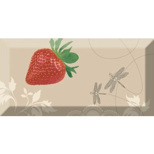 Плитка настенная Absolut Keramika Monocolor Decor Vintage 03 глянцевая бежевая AK0782 20х10 см