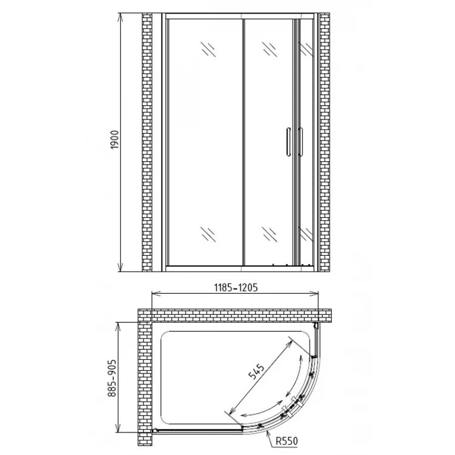 Душевой уголок Gemy Victoria S30202M