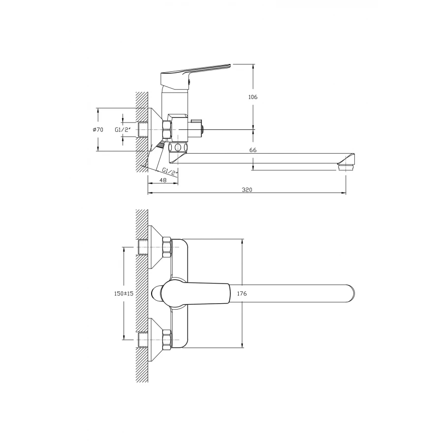 Смеситель для ванны Rush Balearic BA3935-51 хром