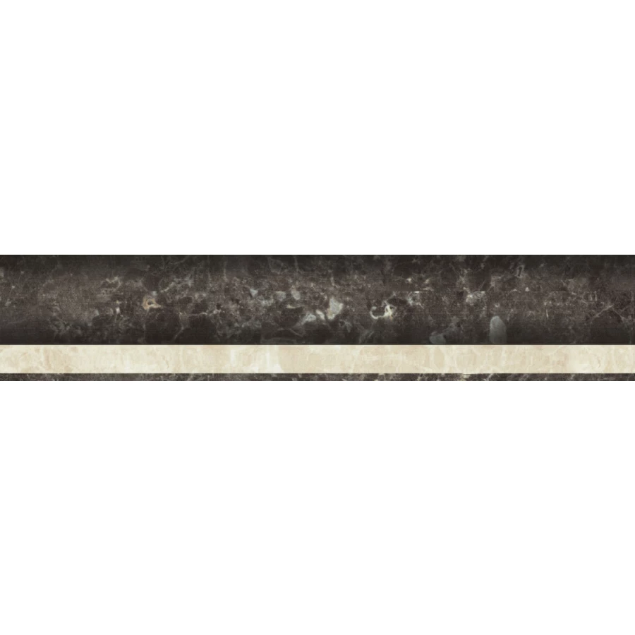 Плитка настенная Navarti Siena Moldura Crema Noce глянцевая бежево-коричневая 25х4 см