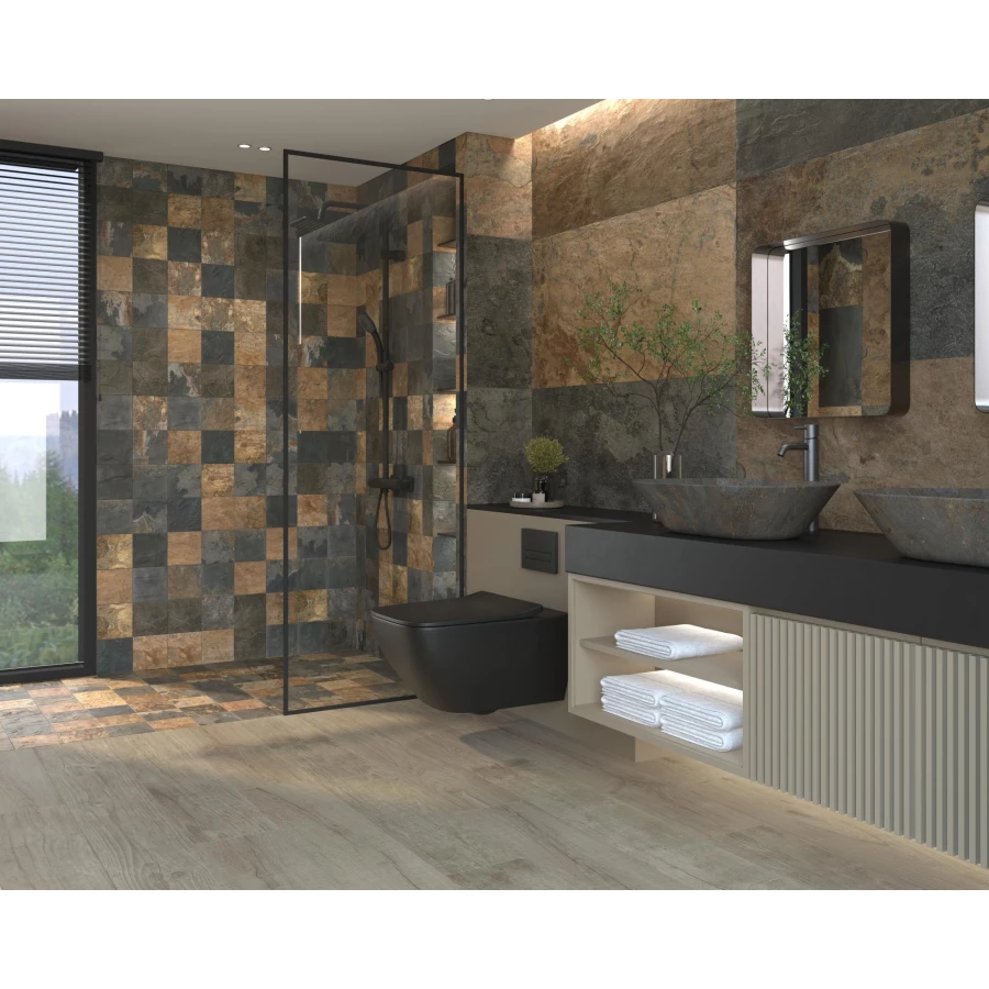 Керамогранит Dune Ceramica Ardesia Multicolore матовый черный 188991 120х60 см