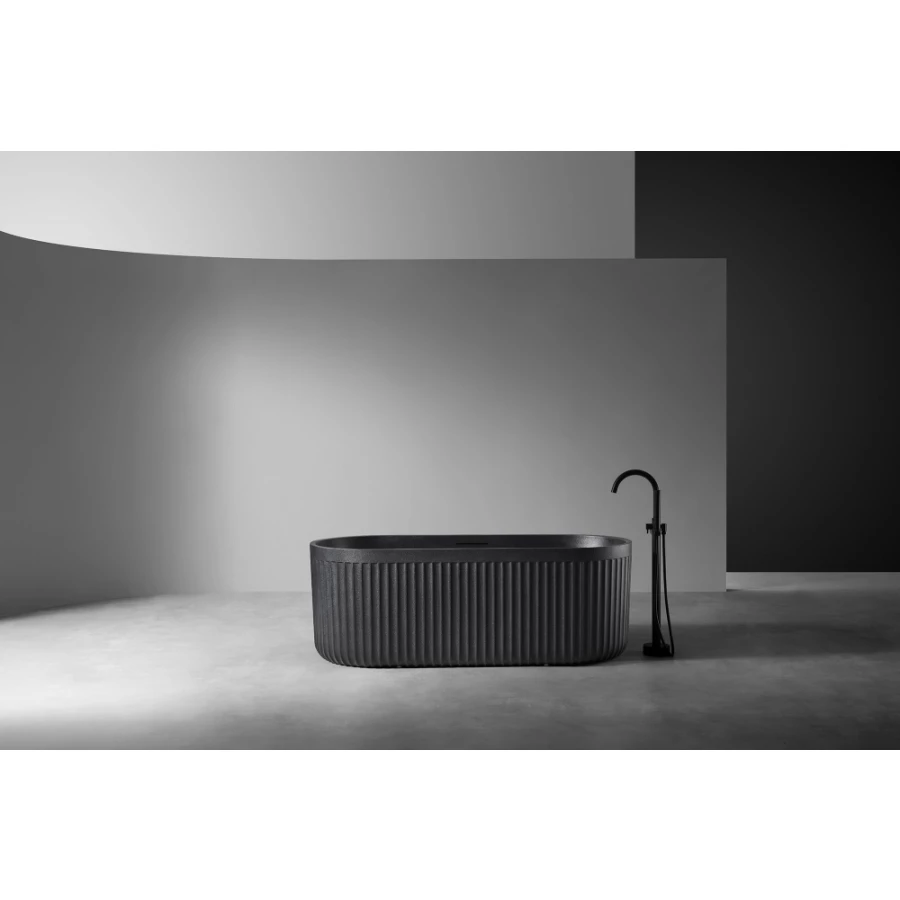 Ванна из искусственного камня Abber Stuttgart черная матовая AM9925B 170х75 см