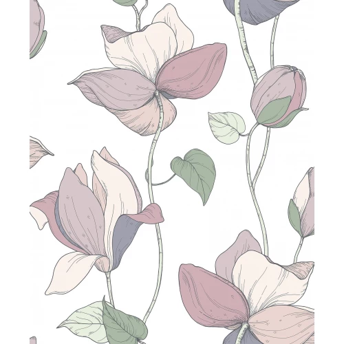 Обои винил на флизелине Marburg Flora Красный Зеленый Белый 47472 10,05x0,53 м