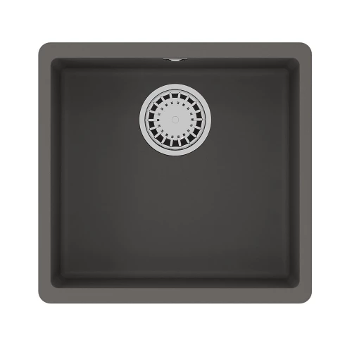 Кухонная мойка Lemark Sinara 440-U подстольного монтажа из кварцгранита цвет Серый шёлк 9910071 44х42 см