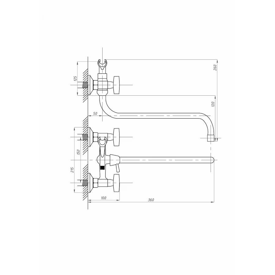 Смеситель для ванны с душем ПСМ-Профсан PSM-157-К80 СТАНДАРТ-А тип См-ВУДРНШлА хром