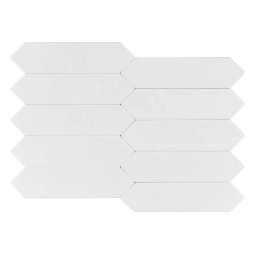 Плитка настенная Smile Tile Пикет Бианко / Picket Bianco глянцевая белая 38865696 30х7,5 см