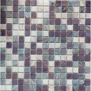 Мозаика Tonomosaic CSJ161 противоскользящая, из смальты, фиолетовая, с позолотой, белая 32,7*32,7 см
