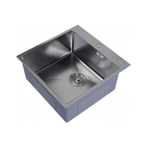 Мойка MixLine PRO настольный монтаж вып 3 1/2 20 см с сифоном сатин 547229 50х50 см