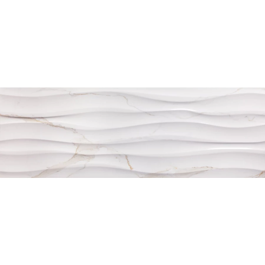 Плитка настенная Sina Tile Guardina Gold Rustic глянцевая белая 1291 (1344) 90х30 см