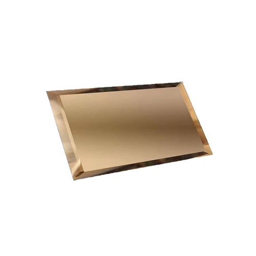Прямоугольная зеркальная бронзовая плитка ДСТ с фацетом 1 см ПЗБ1-01 - 24х12 см