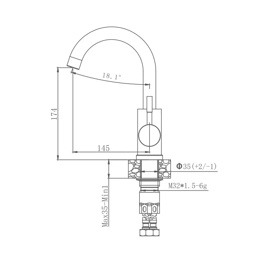 Смеситель для кухни Haiba HB72304-3