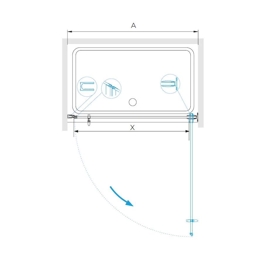 Душевая дверь RGW HO-011 Прозрачное 350601106-11 60х195 см