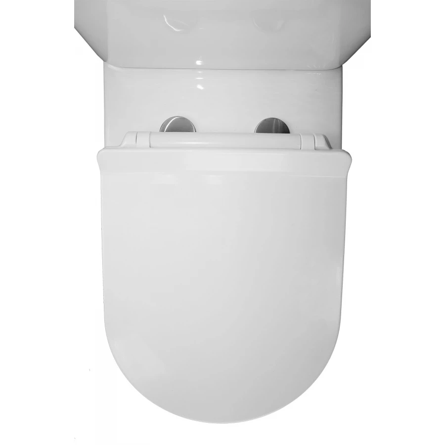 Унитаз напольный Azario Fretta Round безободковый со смывным механизмом geberi бачком и сиденьем микролифт AZ-1217A 65х34х77 см