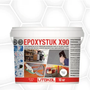 Затирка Litokol Epoxystuk X90 эпоксидная двухкомпонентная С.00 Bianco L0479350002 10 кг