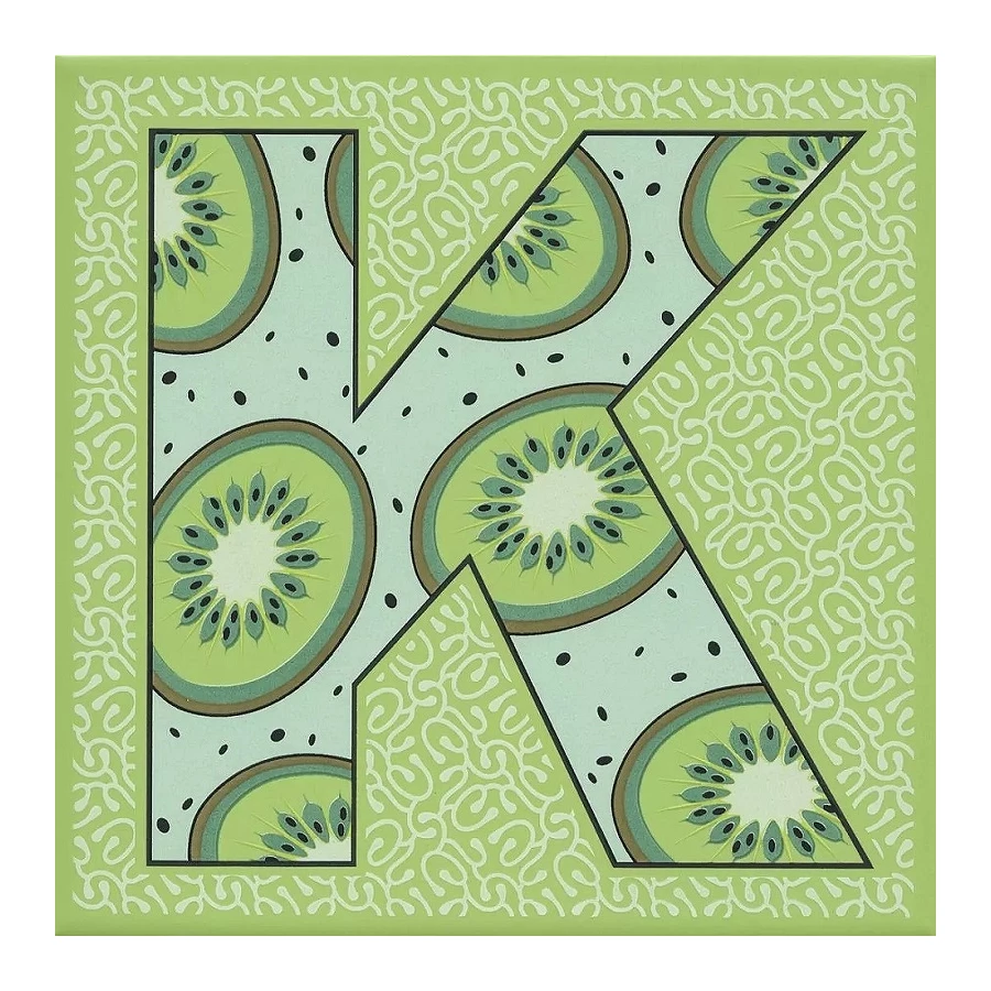 Декор Kerama Marazzi Сад-огород Киви матовый зеленый HGD/A548/5111 20x20 см