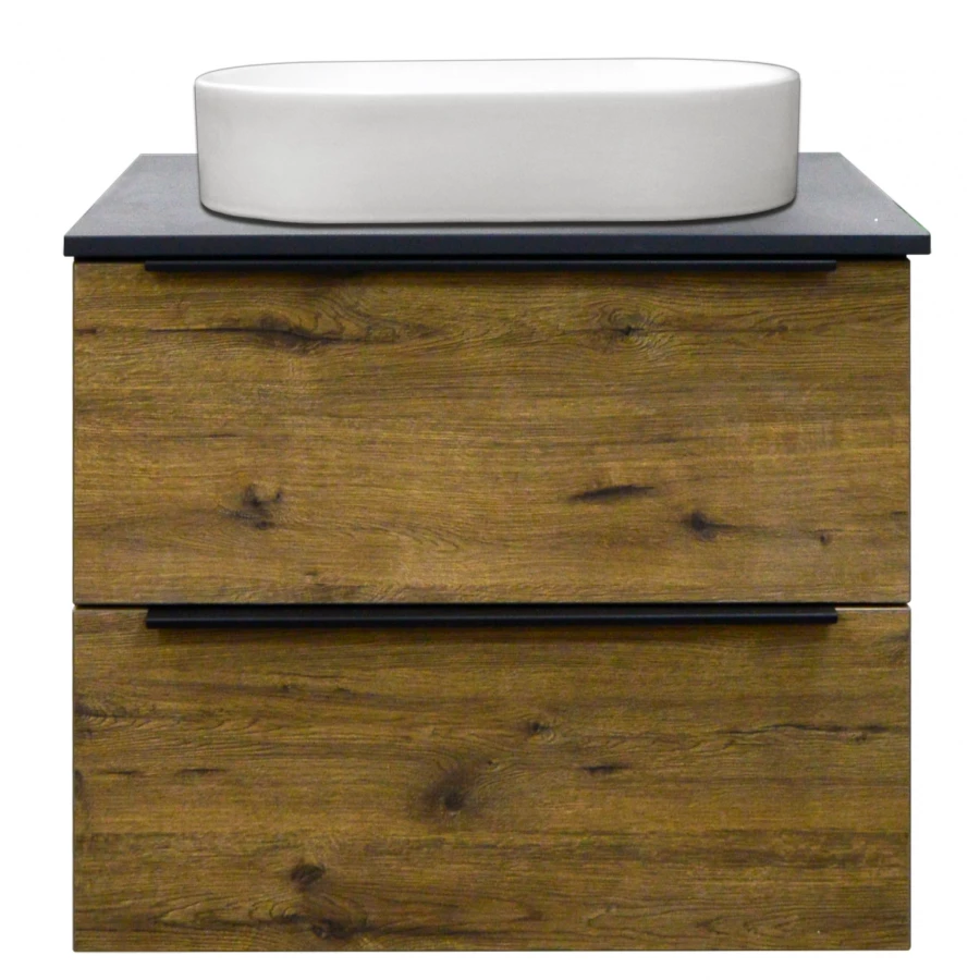 Тумба подвесная Azario Gris 90/2 два выдвижных ящика цвет дуб веллингтон CS00080430 90х50х56 см