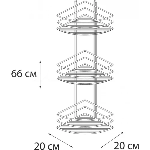 Полка угловая тройная Fixsen черная FX-710B-3
