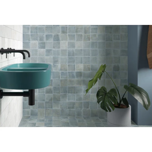 Керамогранит Equipe Raku Sea матовый синий 0,6 м2 30822 10х10 см