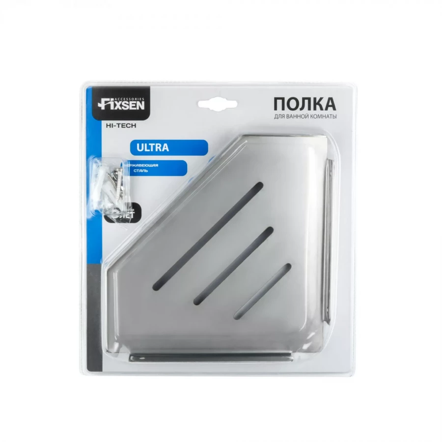 Полка Fixsen Hi-Tech угловая одноэтажная хром FX-841