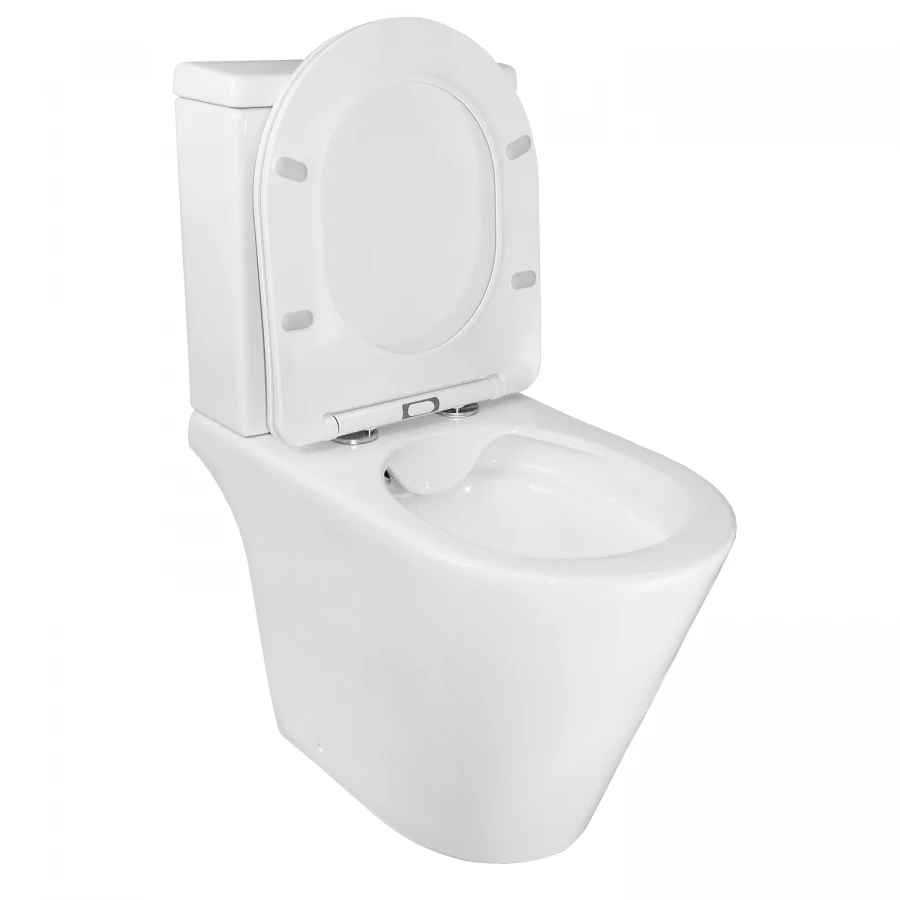 Унитаз-компакт Azario Flin напольный безободковый с быстросъемным сиденьем микролифт AZ-1363C 36.5х59х79 см