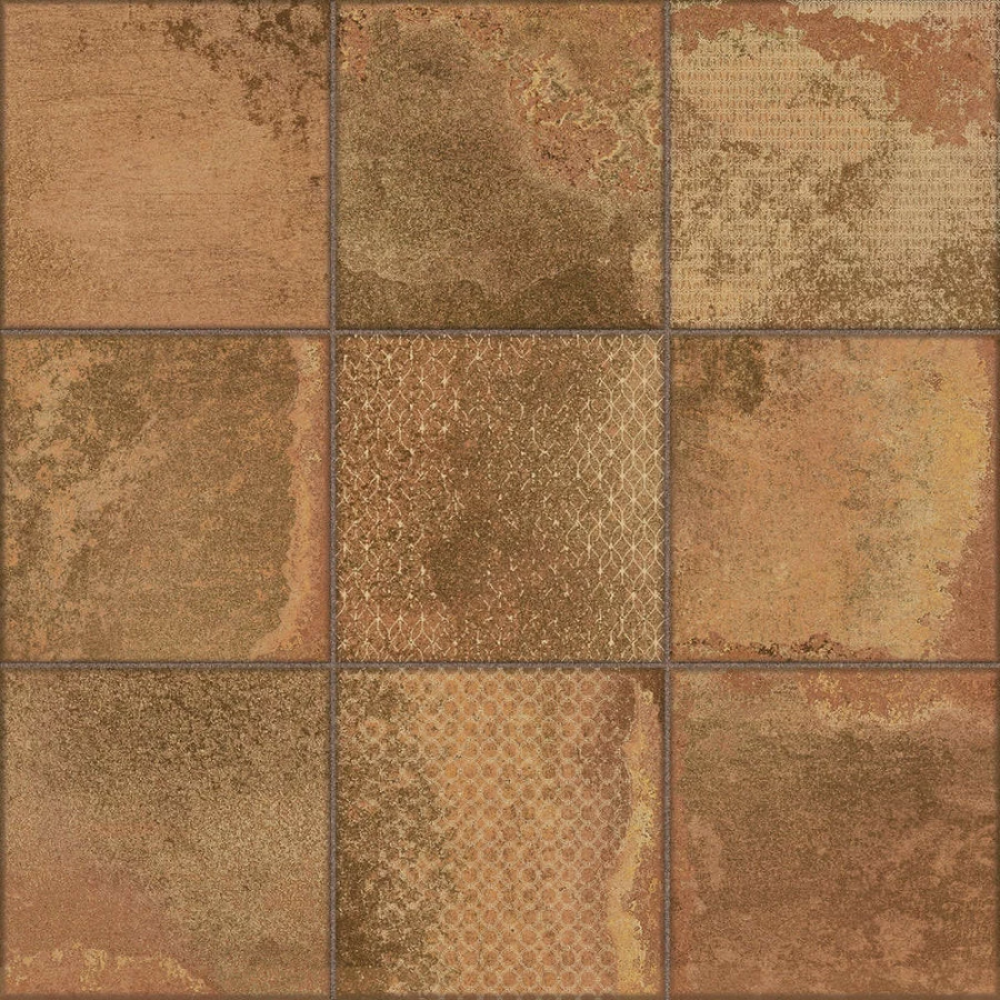 Керамогранит La Platera Cora Kube Cobre-D матовый коричневый 45х45 см