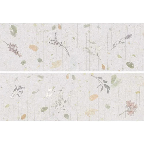 Плитка керамическая Ibero Ботаницал Децор Лино Сет 2 Пзс / Botanical Decor Lino Set 2 Pzs матовая серая R0002488 90х60 см