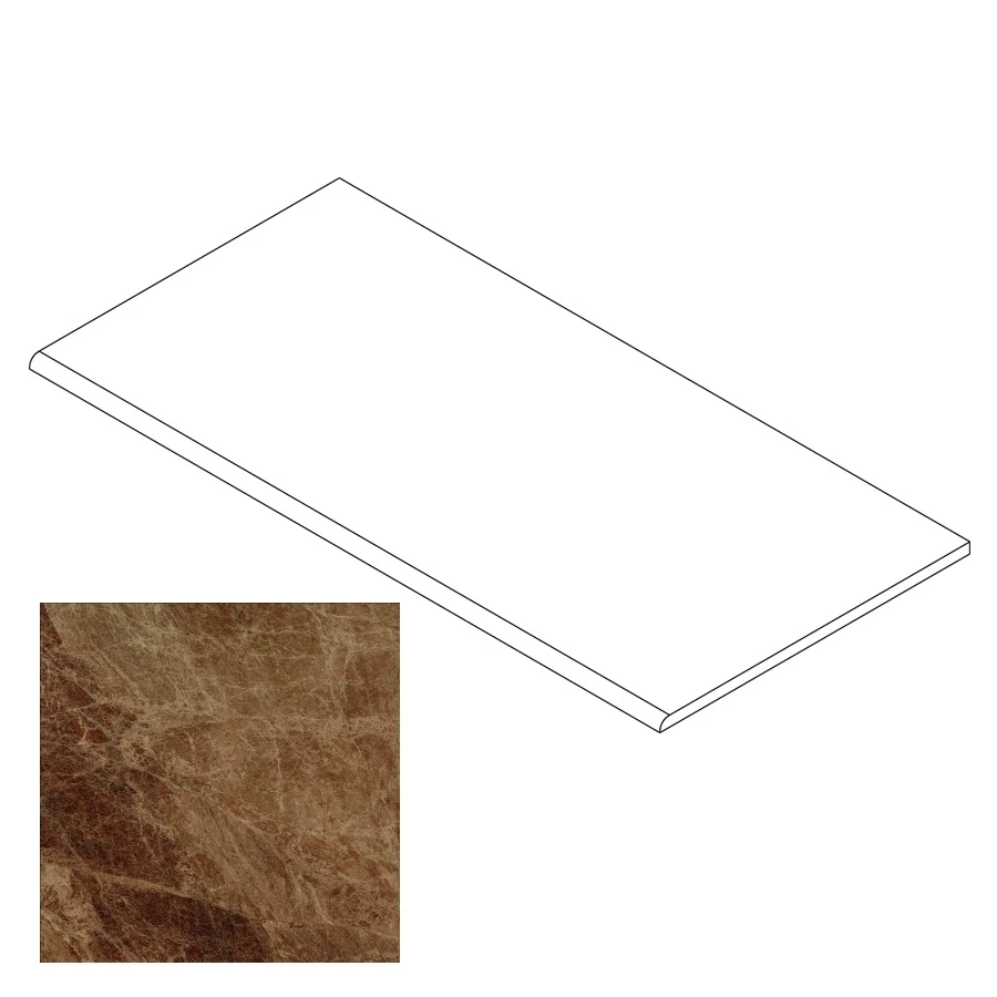 Ступень Gresse Simbel с завальцовкой коричневый с золотыми прожилками матовая GRS05-25 60х29,5 см