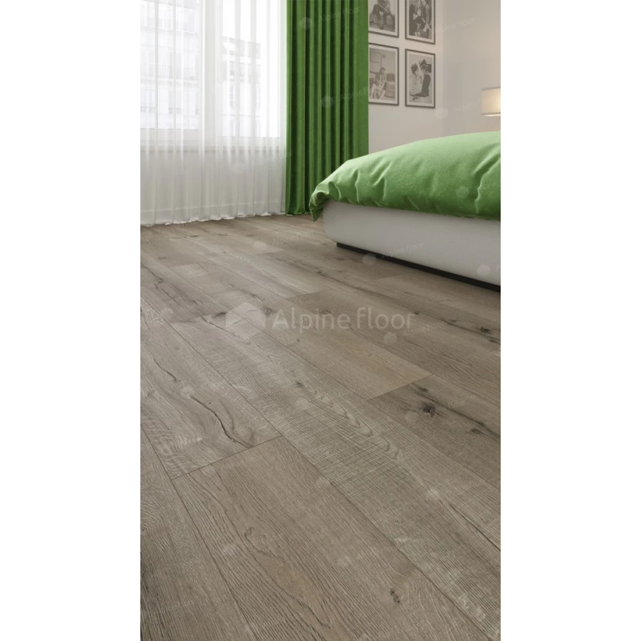 Каменный SPC ламинат Alpine Floor Real Wood синхронное тиснение Дуб Verdan ECO 2-4 43 класс 6 мм 2.23 кв.м 122х18.3 см